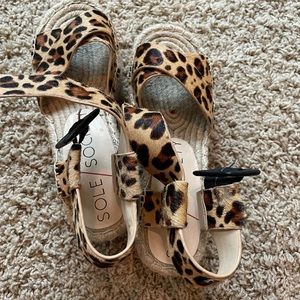 Sole Society leopard platform sandals